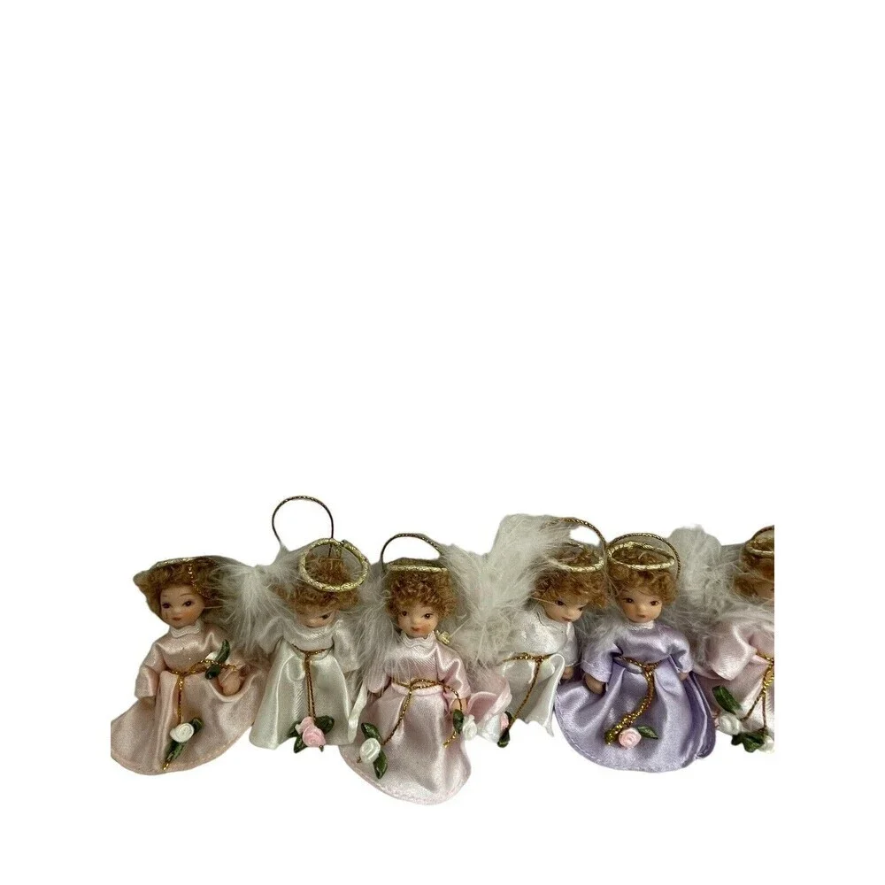 10 Vintage 4” Porcelain Dolls Angels Ornament Christmas Xmas Tree